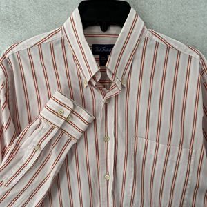 Paul Frederick Dress Shirt Mens‎ Size MEDIUM Pink Yellow Button Up Striped